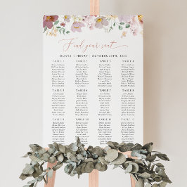 Kleurrijke Bloemen, Boho, Huwelijk Zitting Grafiek Poster