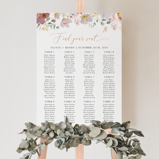 Kleurrijke Bloemen, Boho, Huwelijk Zitting Grafiek Poster