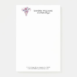 Kleurrijke bloemen boho schedel illustratie post-it® notes