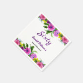 Kleurrijke Bloemen Botanische Bloemen 60ste Verjaa Servet (Hoek)