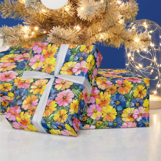 Kleurrijke Bloemen Botanische Tuin Bloemmotief Cadeaupapier