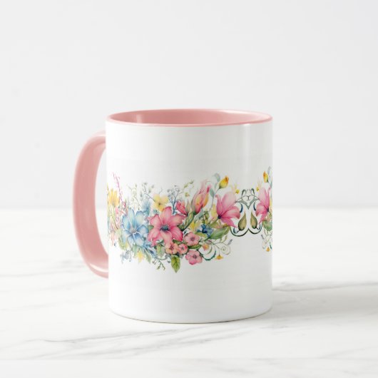 Kleurrijke bloemen Botanische tuin Bloesem Mok (Voorkant links)