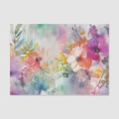 Kleurrijke Bloemen Botanische Waterverf Tissuepapier (Voorkant)