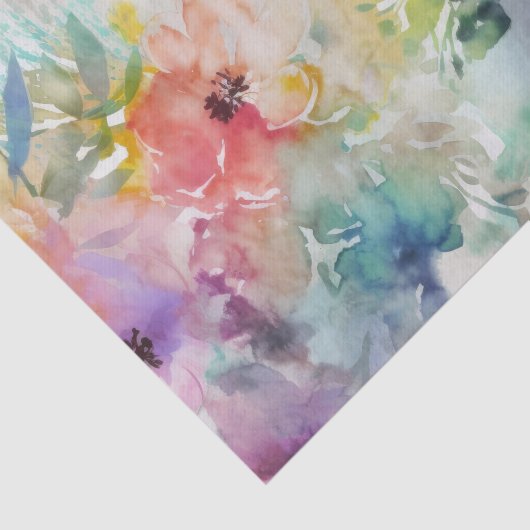  Kleurrijke Bloemen Botanische Waterverf Tissuepapier (Detail)