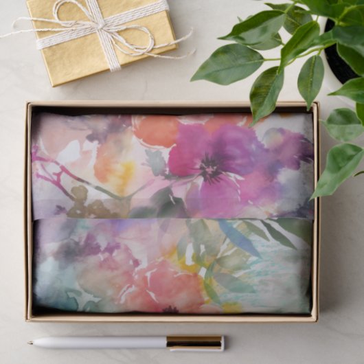 Kleurrijke Bloemen Botanische Waterverf Tissuepapier (Geschenk)