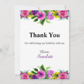 Kleurrijke bloemen Botanische zomer Bloemen Verjaa Bedankkaart (Voorkant)