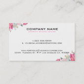 Kleurrijke bloemen Bouquet Black & White Stripes Visitekaartje (Achterkant)