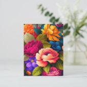 Kleurrijke bloemen briefkaart (Staand voorkant)