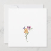 Kleurrijke bloemen bruids douche uitnodiging (Achterkant)