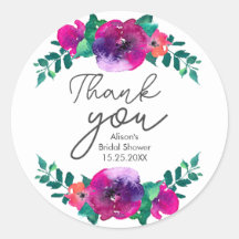 Kleurrijke bloemen bruidsfeest bedanken