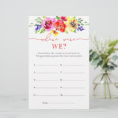 Kleurrijke Bloemen Bruidsfeest Spel Waar waren we (Staand voorkant)