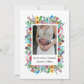 Kleurrijke Bloemen Bruiloft Platte Bedankkaart (Voorkant)