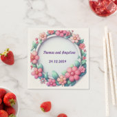 Kleurrijke bloemen bruiloft servetten cocktail (Insitu)