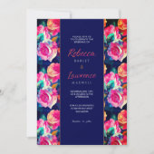 Kleurrijke bloemen bruiloft uitnodiging met stijl (Voorkant)