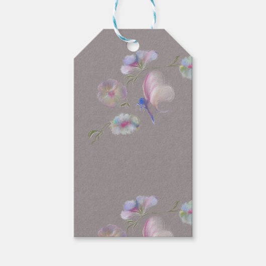 Kleurrijke bloemen cadeaulabel (Voorkant)