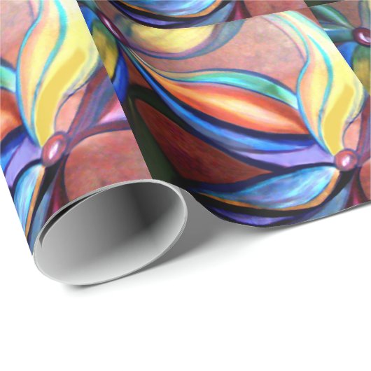 Kleurrijke Bloemen Cadeaupapier (Rol Hoek)