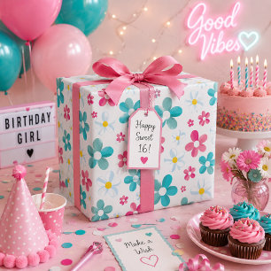 Kleurrijke bloemen cadeaupapier
