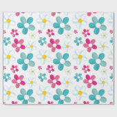 Kleurrijke bloemen cadeaupapier (Vlak)