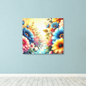 Kleurrijke Bloemen Canvas Afdruk (Insitu (Houten vloer))