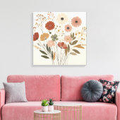 Kleurrijke bloemen Canvas Art Afdruk (Insitu (Woonkamer))