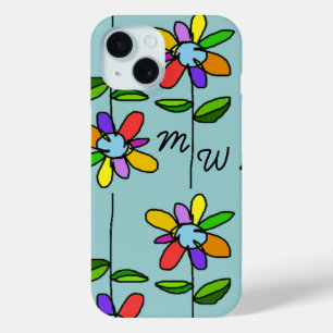 kleurrijke bloemen iPhone 15 case