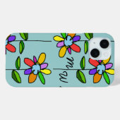 kleurrijke bloemen Case-Mate iPhone case (Achterkant (horizontaal))