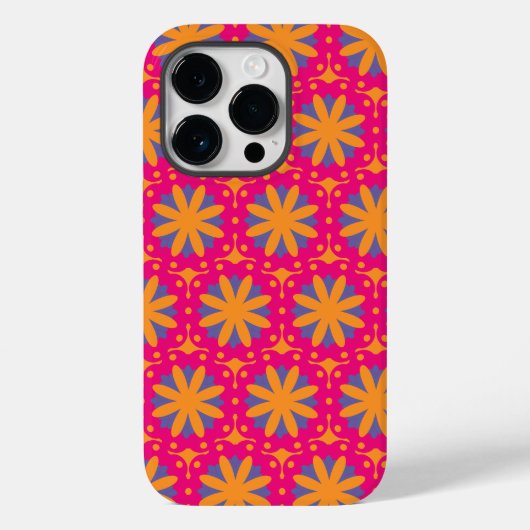 Kleurrijke bloemen cirkel vormen Case-Mate iPhone case (Achterkant)