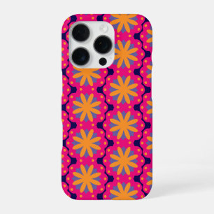 Kleurrijke bloemen cirkel vormen iPhone 16 pro hoesje