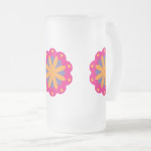 Kleurrijke bloemen cirkel vormen matglas bierpul (Voorkant rechts)