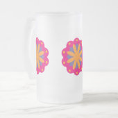 Kleurrijke bloemen cirkel vormen matglas bierpul (Voorkant links)