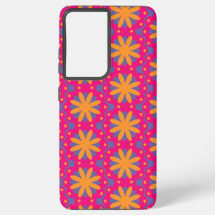 Kleurrijke bloemen cirkel vormen samsung galaxy hoesje