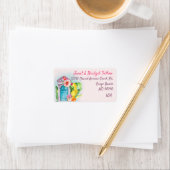 Kleurrijke bloemen citroen, woonachtig op het adre etiket (Insitu)