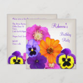  kleurrijke bloemen crème White Yellow Paars Kaart (Voorkant / Achterkant)