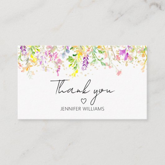 Kleurrijke bloemen... dank je wel. informatiekaartje (Voorkant)