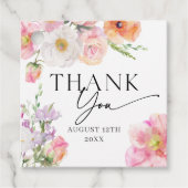 Kleurrijke Bloemen Dank u Bedankjes Labels (Voorkant)