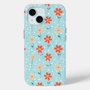 Kleurrijke Bloemen Delicaat Patroon iPhone 15 Case
