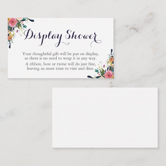 Kleurrijke Bloemen Display Douche Insert Kaarten (Voorkant / Achterkant)