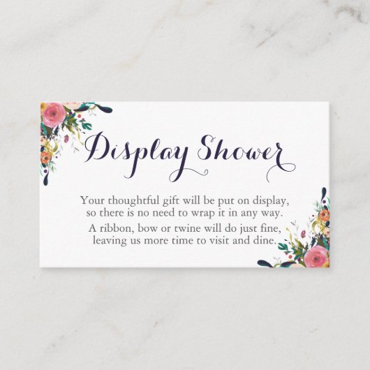 Kleurrijke Bloemen Display Douche Insert Kaarten (Voorkant)