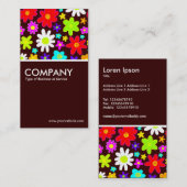 Kleurrijke bloemen - Donkerbruin Visitekaartje (Voorkant / Achterkant)