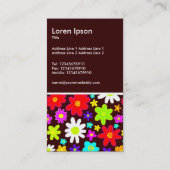 Kleurrijke bloemen - Donkerbruin Visitekaartje (Achterkant)