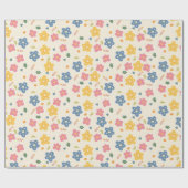 Kleurrijke bloemen doodle cadeaupapier (Vlak)