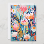 Kleurrijke Bloemen Douche per post 50ste verjaarda Kaart (Achterkant)