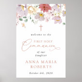 Kleurrijke Bloemen, Eerste Heilige Communie Welkom Poster (Voorkant)