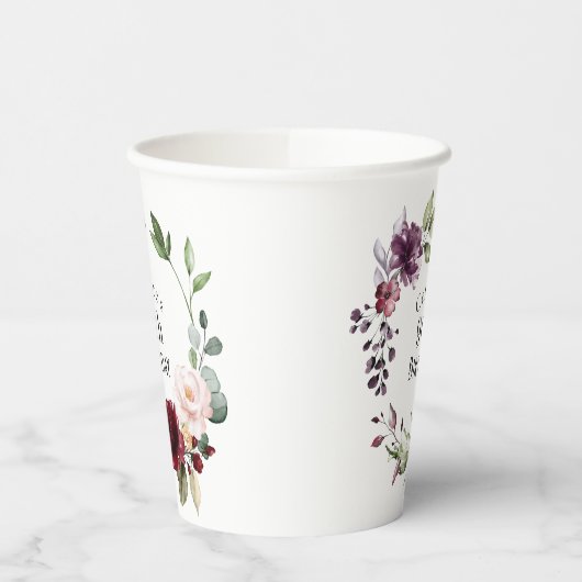 Kleurrijke Bloemen Elegante 90ste Verjaardag Papieren Bekers (Links)