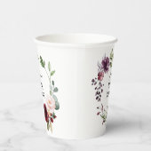 Kleurrijke Bloemen Elegante 90ste Verjaardag Papieren Bekers (Rechts)