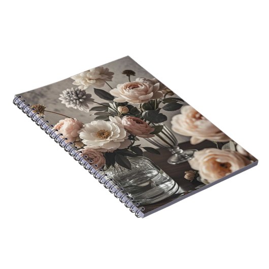 Kleurrijke bloemen Elegante geïnspireerde bloemen Notitieboek (Rechterzijde)