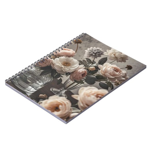 Kleurrijke bloemen Elegante  geïnspireerde bloemen Notitieboek (Linkerzijde)