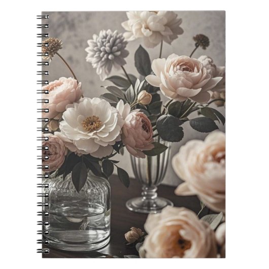 Kleurrijke bloemen Elegante  geïnspireerde bloemen Notitieboek (Voorkant)