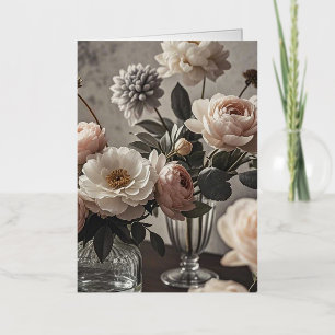 Kleurrijke bloemen Elegante vintage-geïnspireerde  Folie Wenskaart