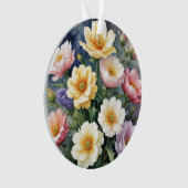 Kleurrijke Bloemen Elegante Waterverf Schilderij Ornament (voorkant)